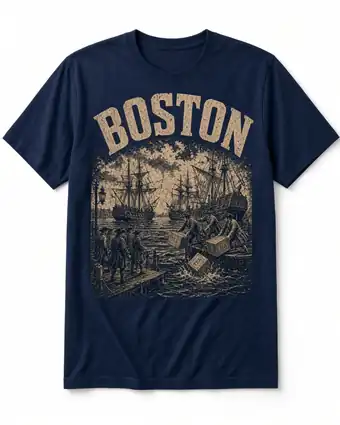 Boston vintage skyline design on a black tee